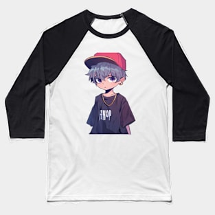 Hip hop style anime boys funny Baseball T-Shirt